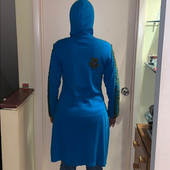 Long turquoise jacket - Picture 2 of 3